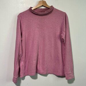 L.L. Bean Women’s Pink Mock Neck Long Sleeve Shirt - Size M